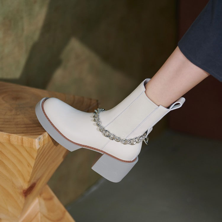 Ankle Chain Thick Soled Martin Boots