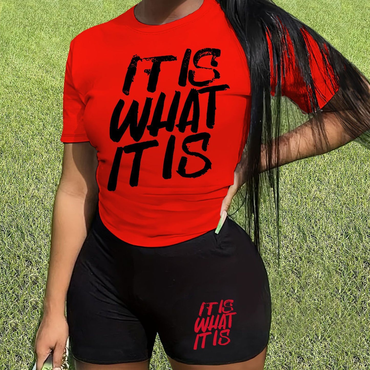 "It Is What It Is" Two-Piece Short Set