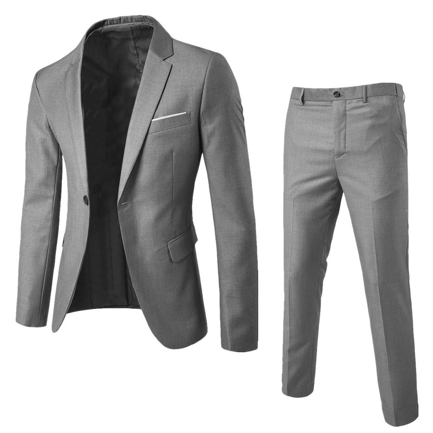 Single Breasted Pocket Square Business Suit