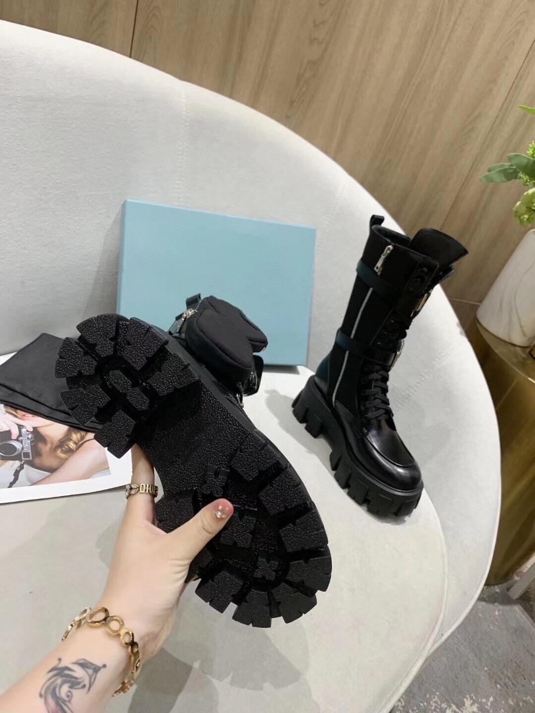 Leather Platform Bag Tactical Martin Boots