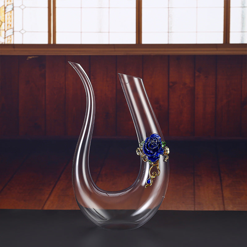 Enamel Crystal Glass Red Wine Glass Goblet Decanter