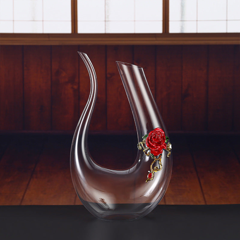 Enamel Crystal Glass Red Wine Glass Goblet Decanter