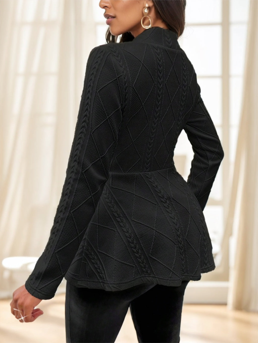 Textured Single Button Jacket
