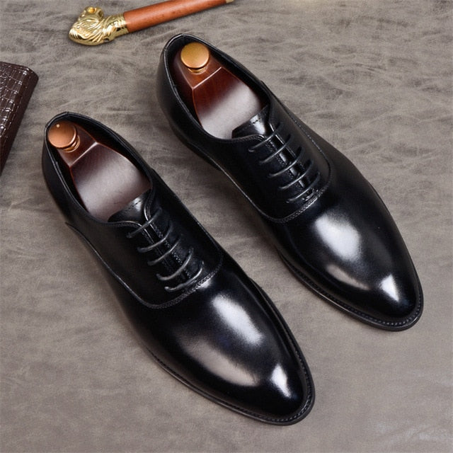Leather Lace -Up Oxford Dress Shoes