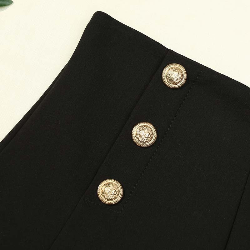 Double Breasted High Waist Shorts