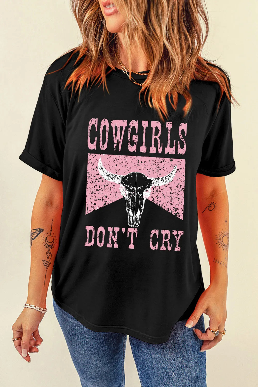 Cowgirls Round Neck Short Sleeve Tee