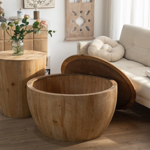 Vintage Bucket Shaped Coffee Table Set