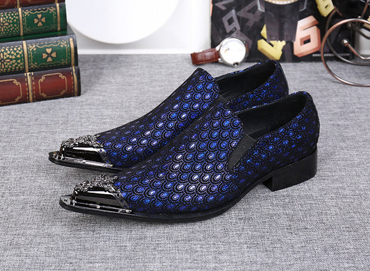 Brogue Leather Metal Tip Dress Shoes