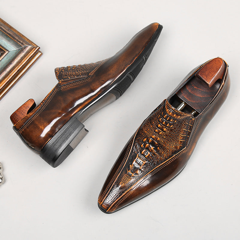 Leather Pointed Toe Dress Shoes