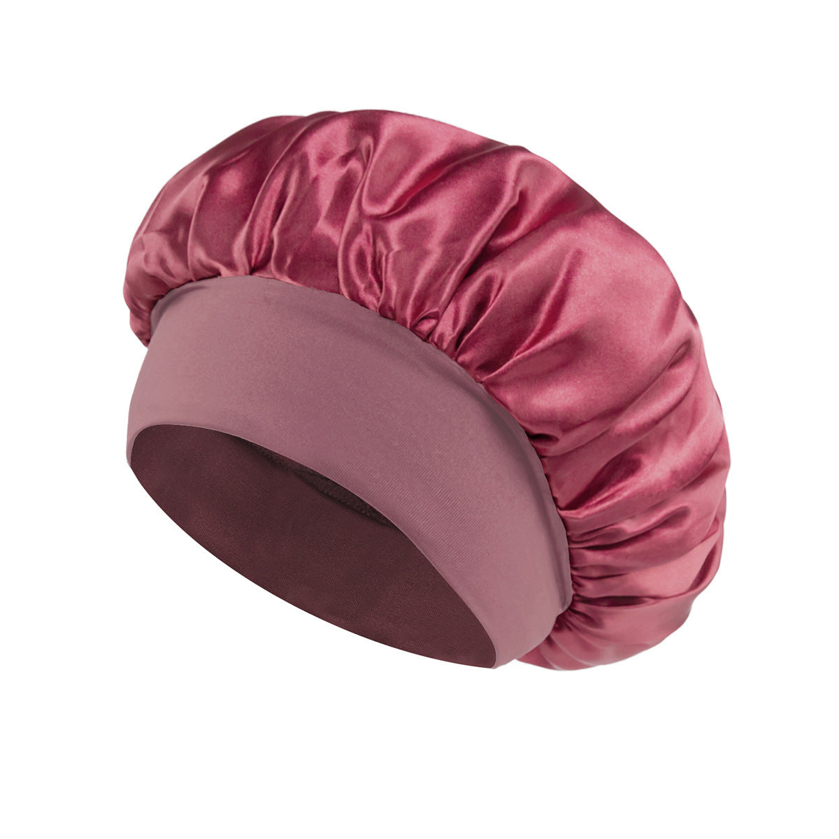 Solid Color Satin Wide Brim Nightcap