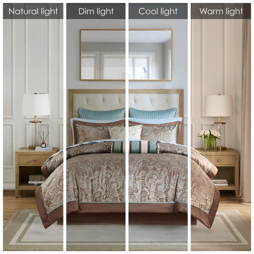 12 Piece Comforter Set With Cotton Bed Sheets - Full Size