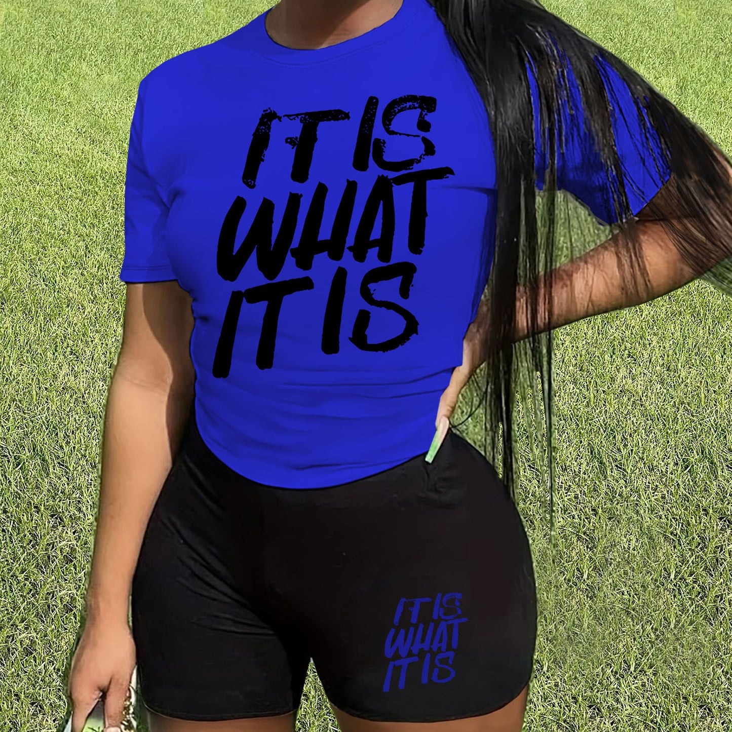 "It Is What It Is" Two-Piece Short Set