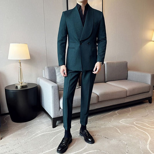 Double Breasted Collar Casual Suit