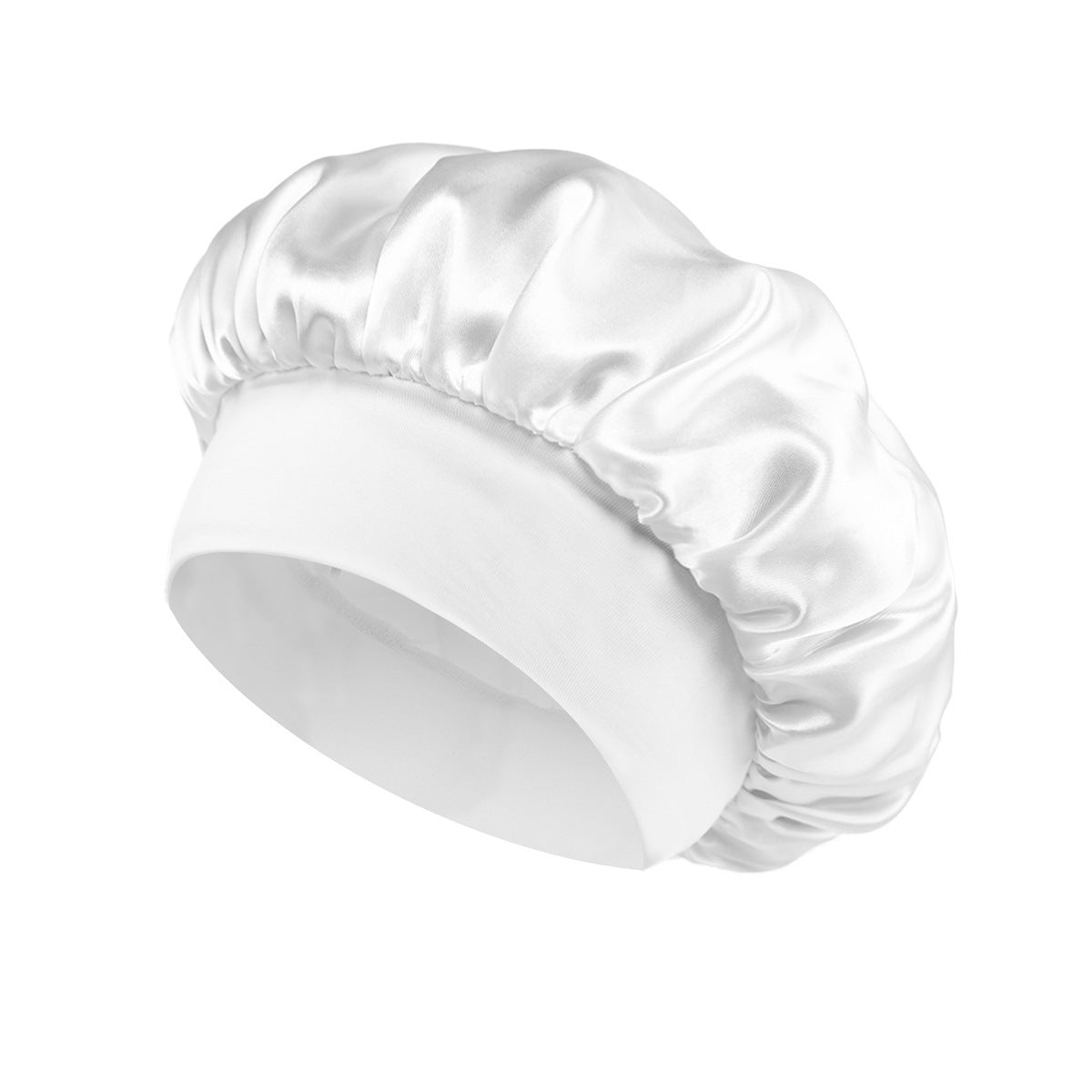 Solid Color Satin Wide Brim Nightcap