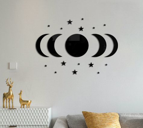 Acrylic Star Moon Shape Wall Sticker