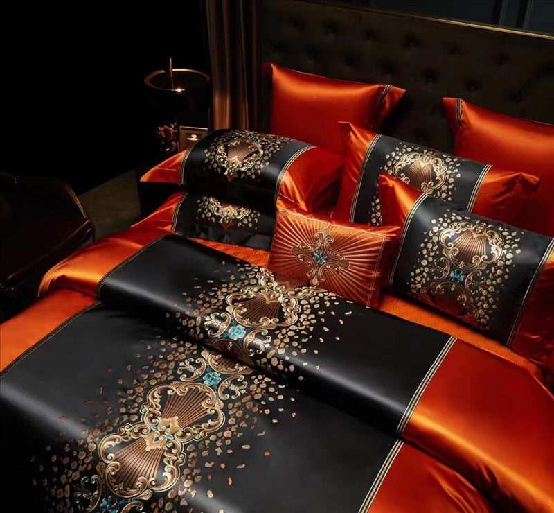 Silk Embroidery Four-piece Bed Set - Full Size