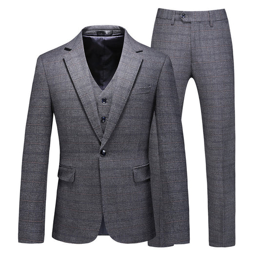 Light Plaid Three-Piece Suit