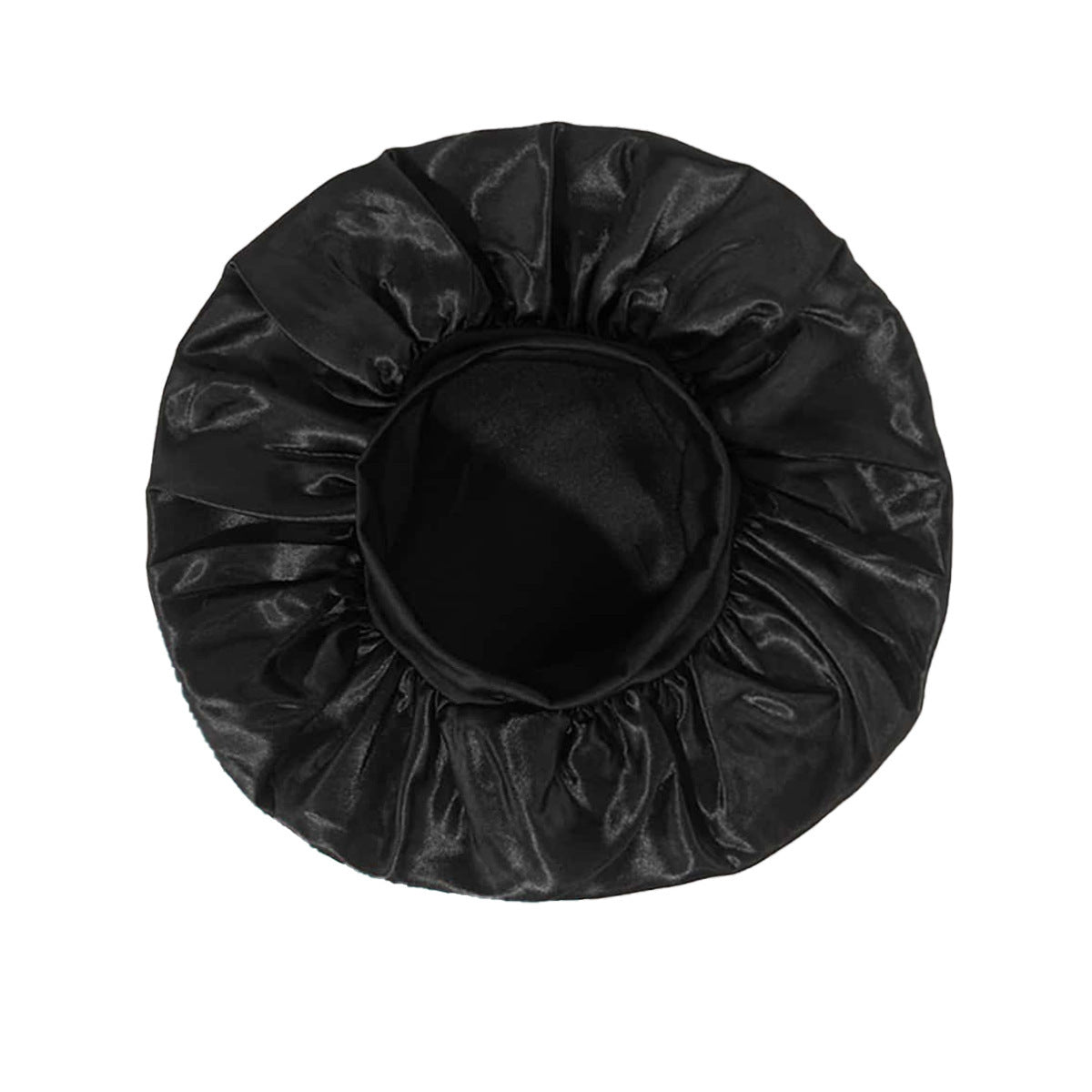 Solid Color Satin Wide Brim Nightcap