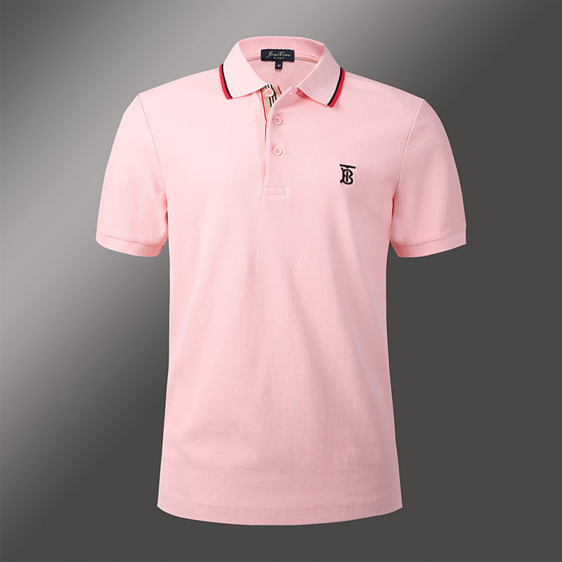 Placket Plaid Short Sleeve Polo