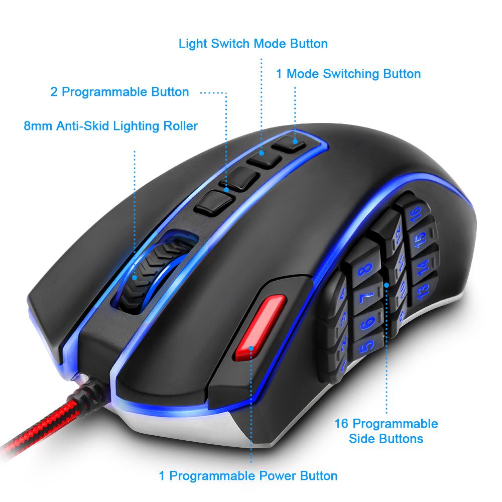 Redragon USB 16400 DPI 24 Button Wired Gaming Mouse