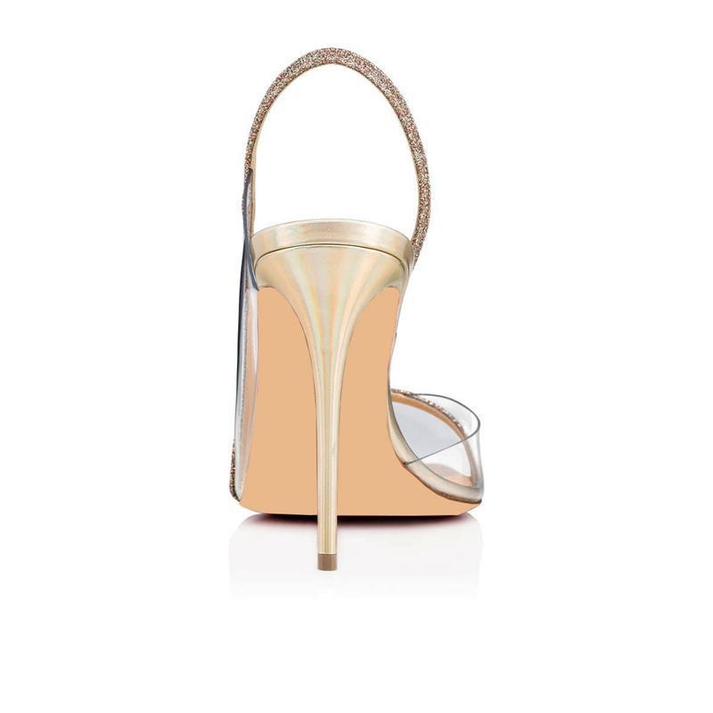 Gold Transparent Thin High Heels