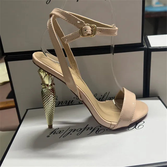 Gold Spike Lipstick High Heels