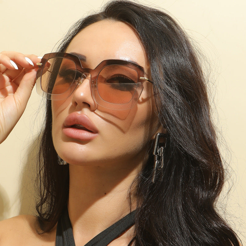 Large Frame Square Gradient Sunglasses