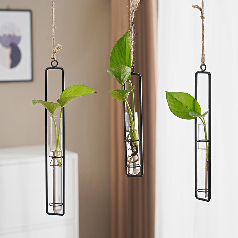 Scandinavian-Style Hanging Glass Hydroponic Vase