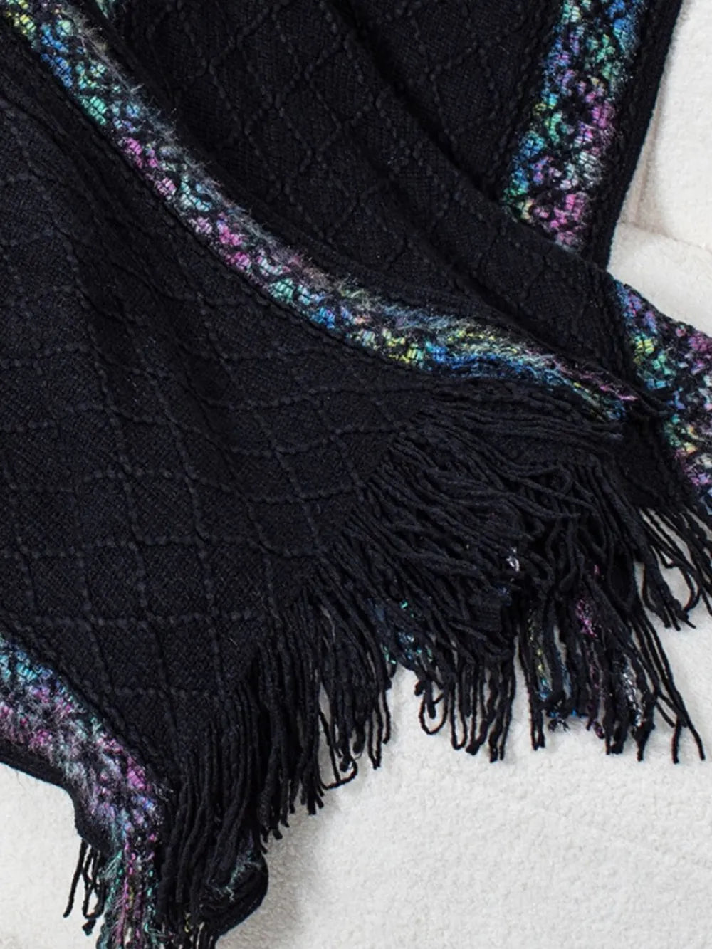 Hooded Tassel Cloak Sweater Shawl