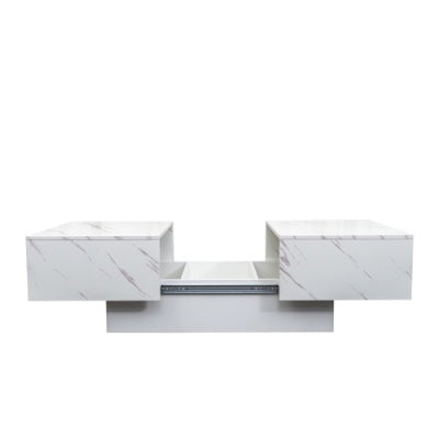 Extendable Coffee Table With Sliding Tabletop andHidden Storage Compartment