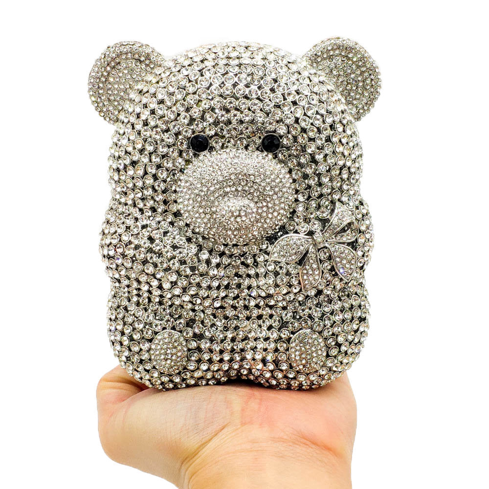 Bear Diamond Clutch Bag