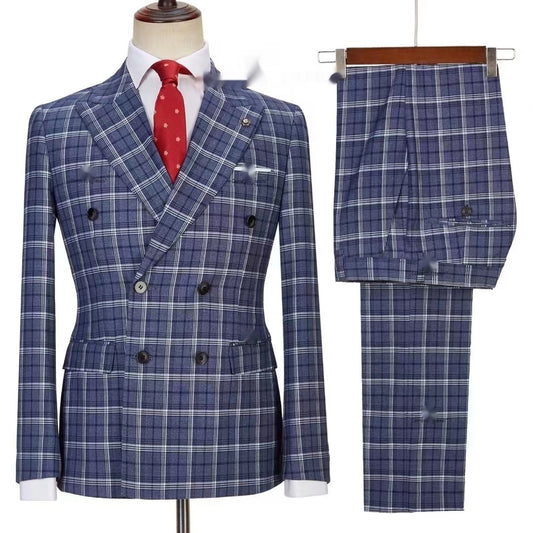 Large Plaid Wool Two-Piece Suit