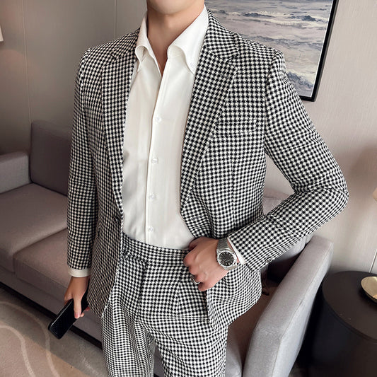 Slim-fit Single Button Suit Two-piece Suit