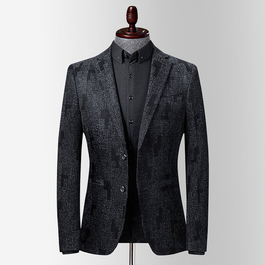 Grid Pattern Slim Fit Blazer