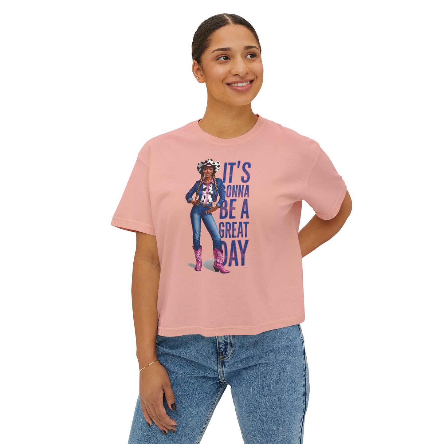 CAVIAR Great Day Cowgirl Boxy Tee
