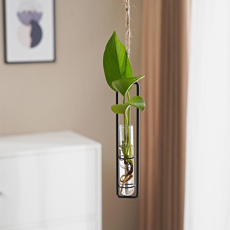 Scandinavian-Style Hanging Glass Hydroponic Vase