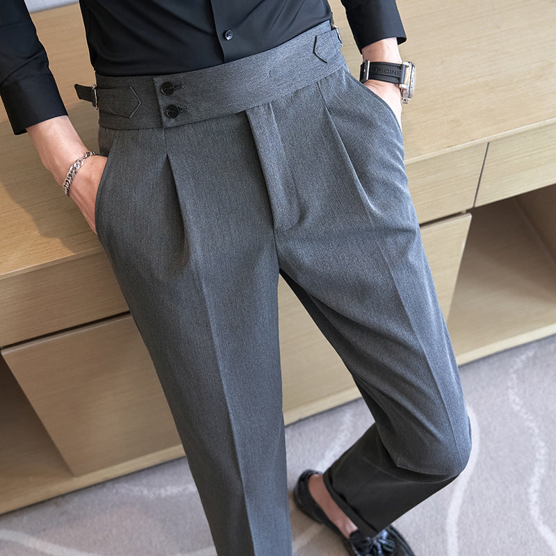 Slim-fit Ankle-Length Dress Pants