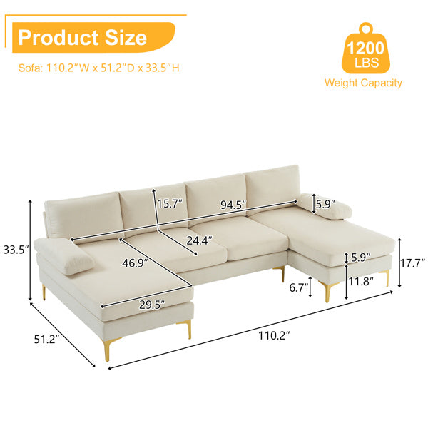 U Shaped 4-person Combination Sofa
