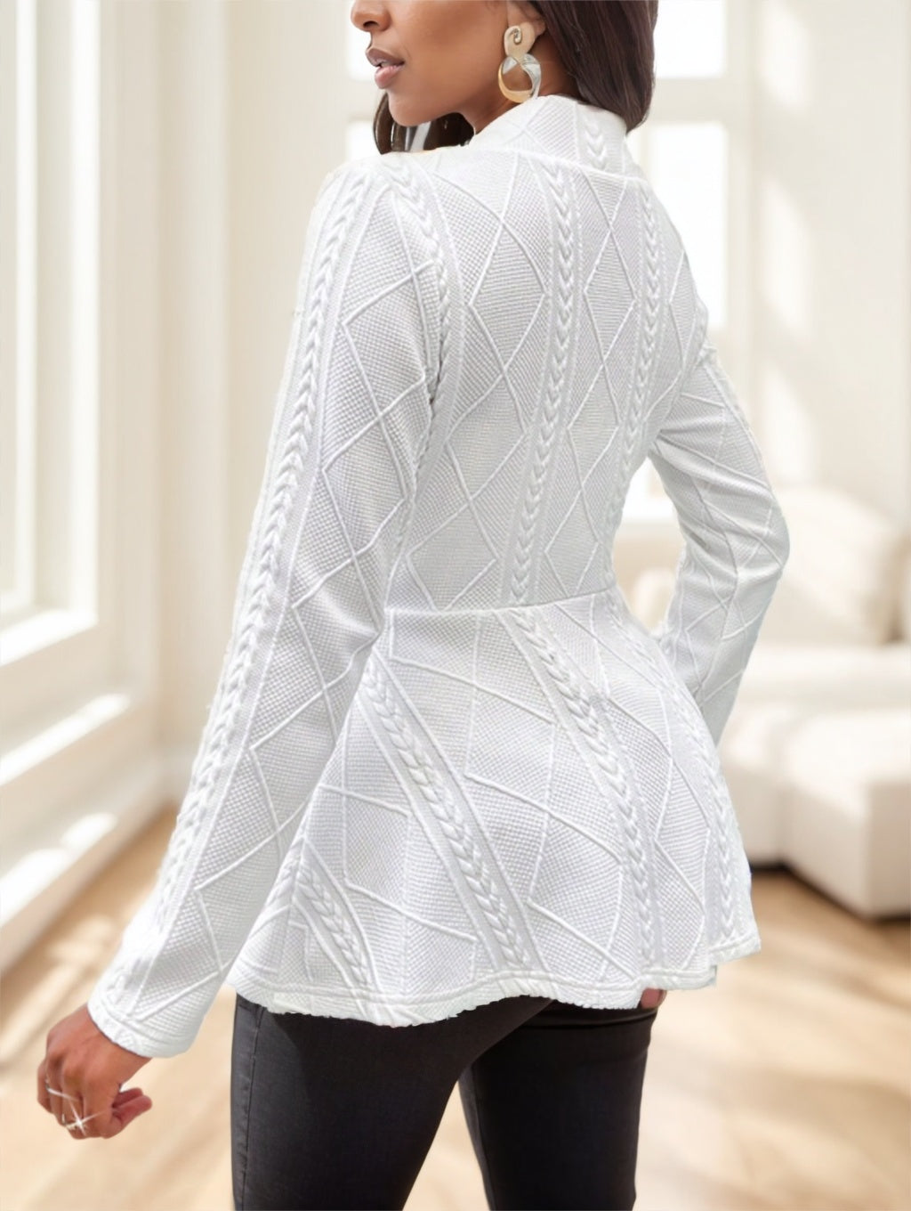 Textured Single Button Jacket