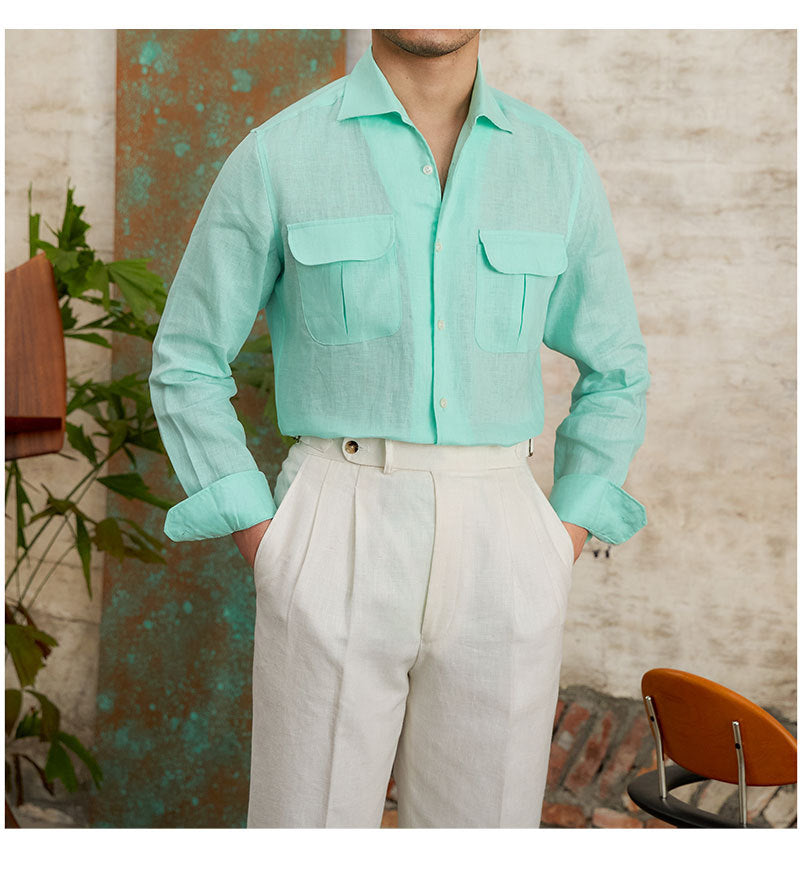 Linen Breathable Long Sleeve Button up