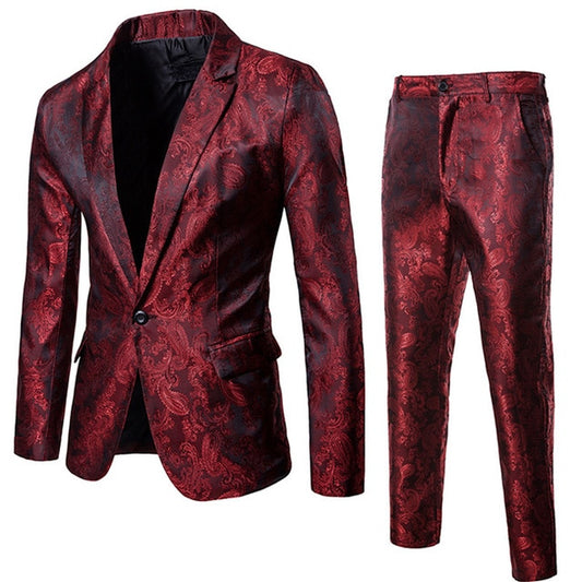 Paisley Two-Piece Single Breasted Suit