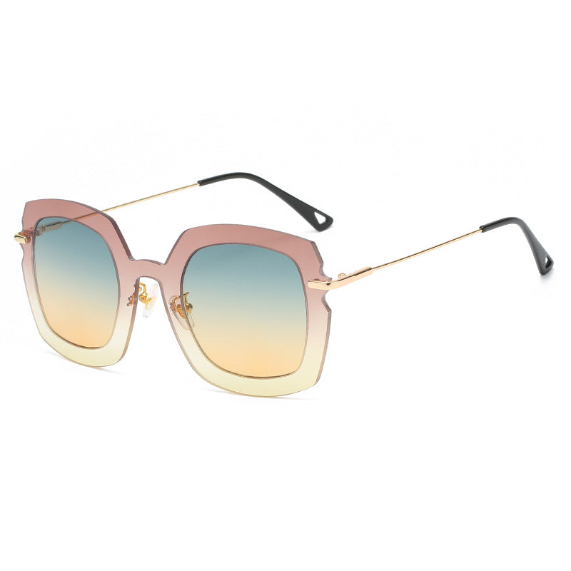 Large Frame Square Gradient Sunglasses