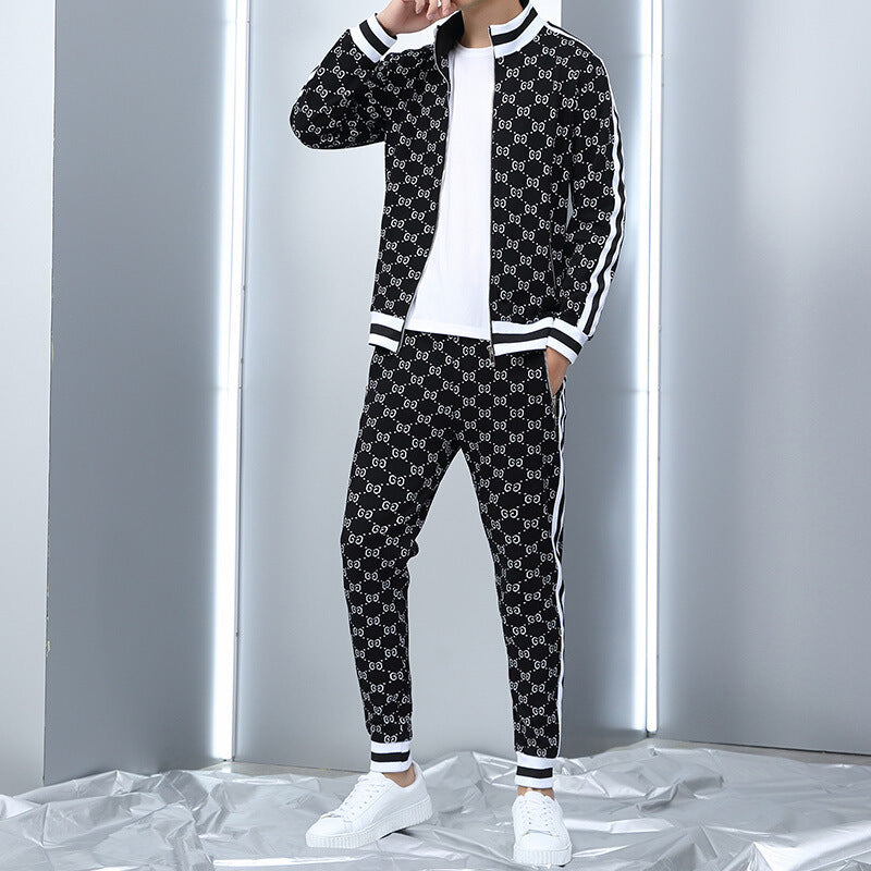 Plaid Print Two Piece Jogging Suit
