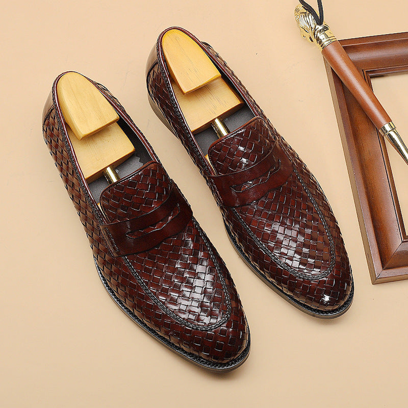 Leather Woven Dress Shoes