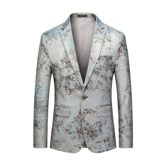 Textured Single Breasted Slim Fit Blazer