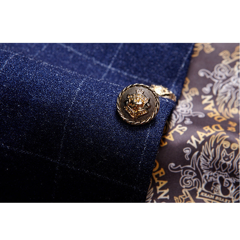 Stand-up Collar Two-Piece Slim Fit Suit
