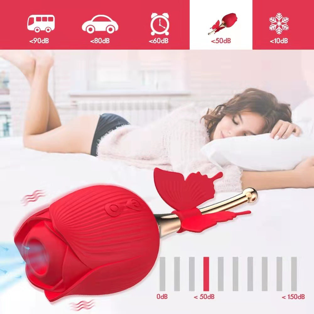 Rose 10 Speed Cute-Vibrator-Massager-Sucking-Licking-Sucker