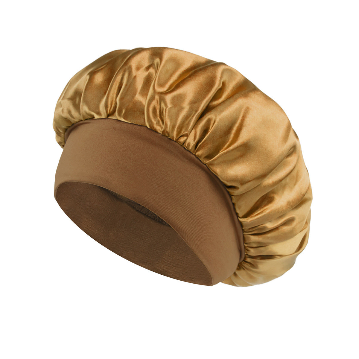 Solid Color Satin Wide Brim Nightcap