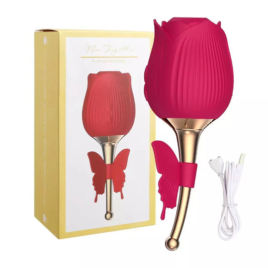 Rose 10 Speed Cute-Vibrator-Massager-Sucking-Licking-Sucker