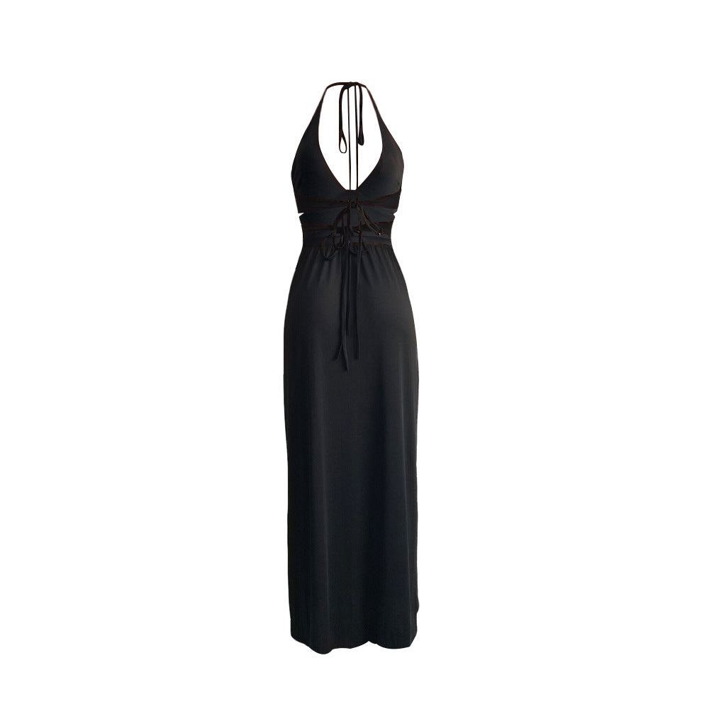 Slim Fit Hollow-out Camisole Waist-Baring Dress